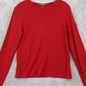 Lauren Ralph Lauren Red Long Sleeve Shirt Size L